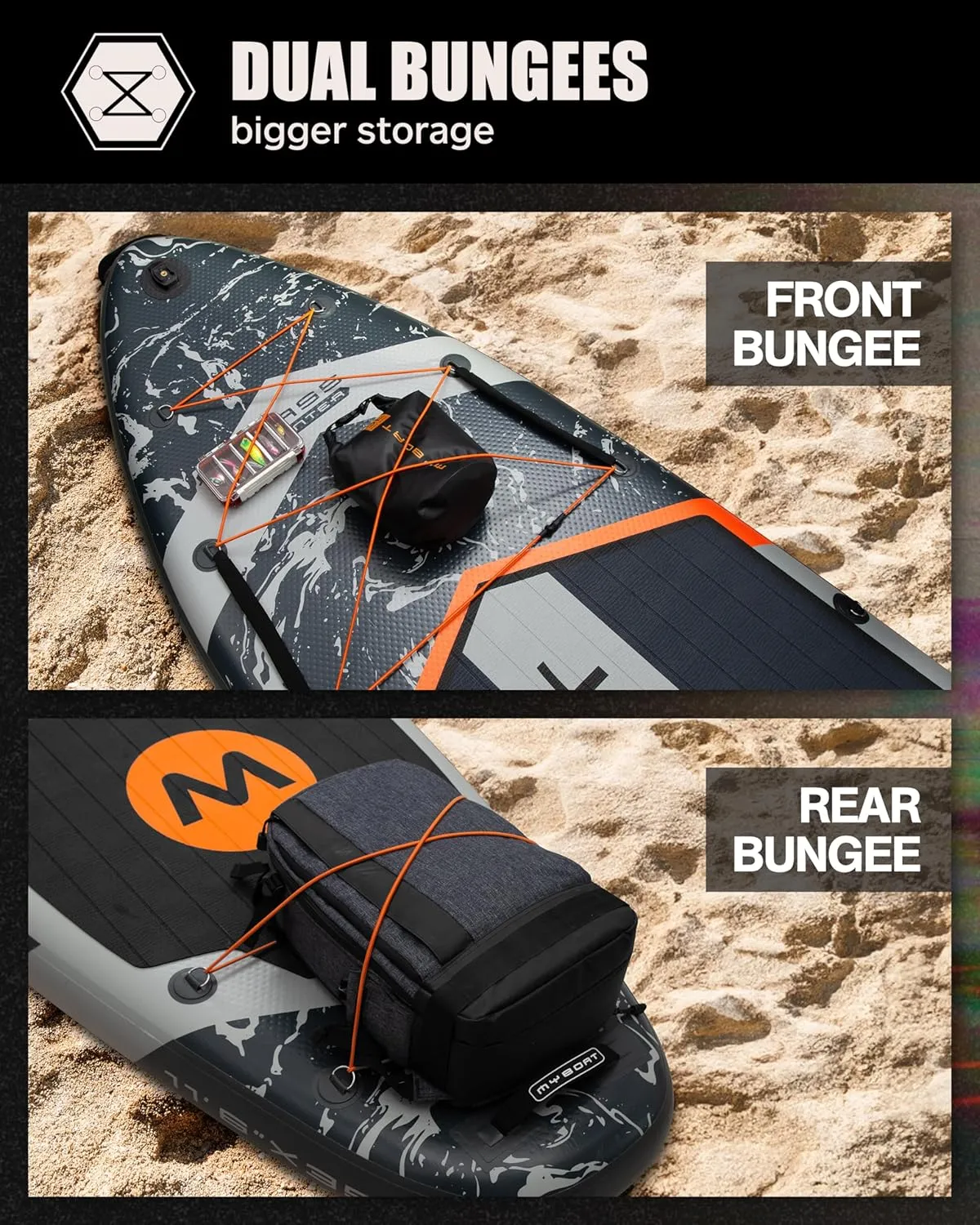 11'6"34"6" Extra Wide Inflatable Paddle Board, Stand Up Paddle Board for Fishing, Sup Board with 3 Removable Fins, Dual Bungees, Camera Mount, Hand Pump, Strong Paddle, 5L Dry Bag, Leash