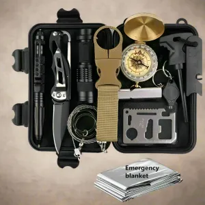 14 in 1 Outdoor Emergency Survival And Safety Gear Kit