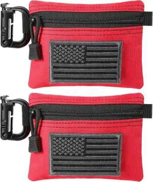 2 Pack Tactical Compact EDC Pouches Military Molle Utility Pouch Accessories Organizer Pouch Coin Purse Keychain Pocket Credit Card Holder Waist Pack