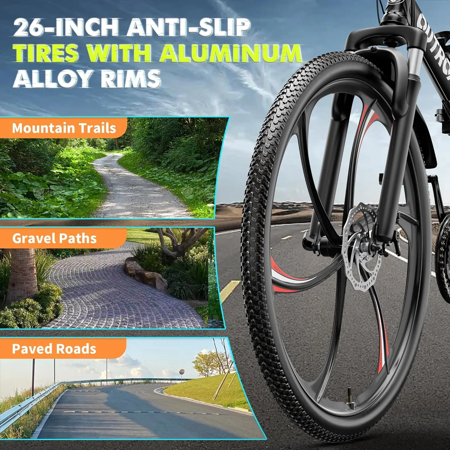 26 Inch Folding Mountain Bike, 21 Speed Full Suspension Bicycle with High-Carbon Steel, Dual Disc Brake Non-Slip Quick Release tire Folding Bicycle for Adults/Men/Women