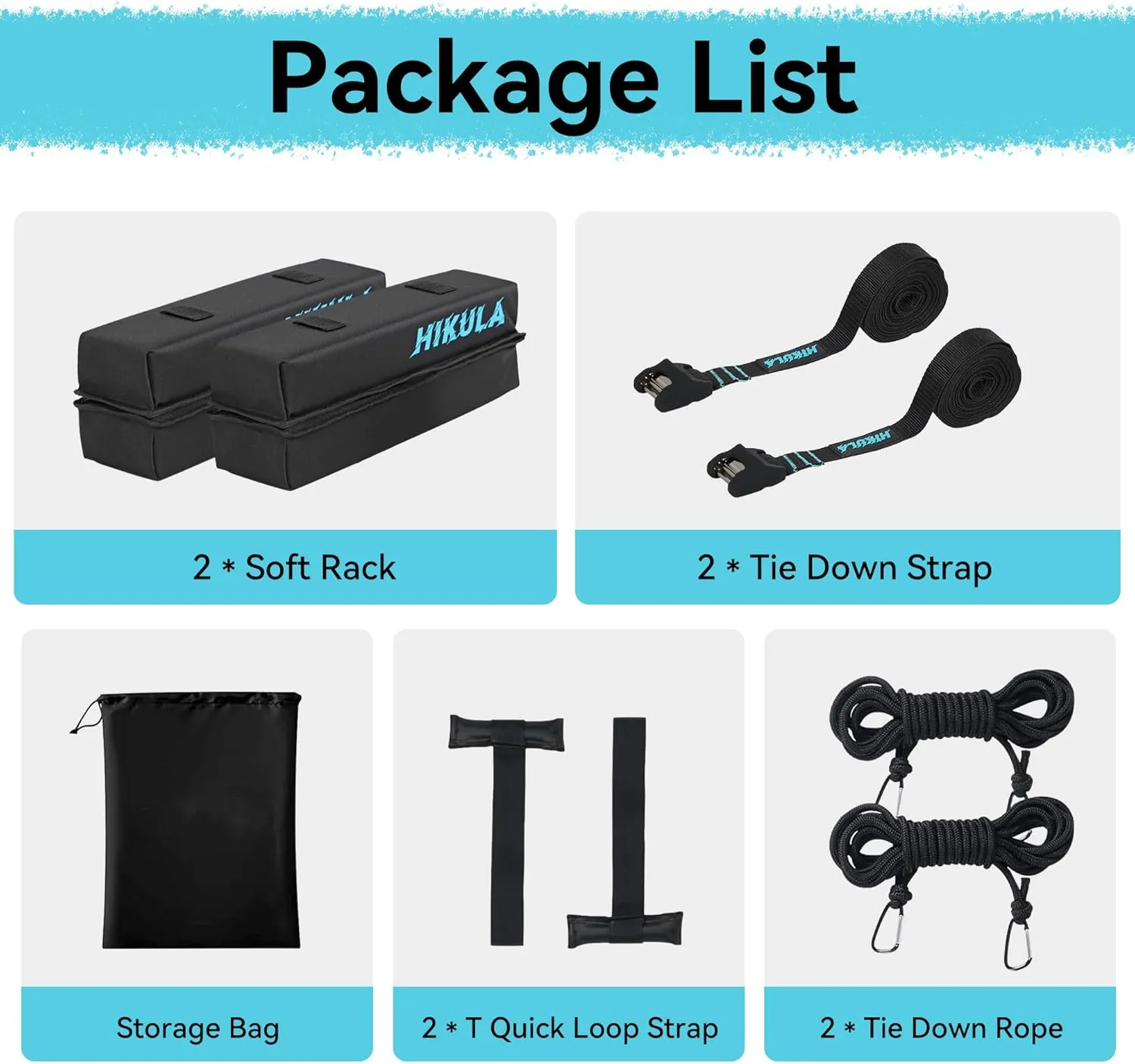 31''Soft Roof Rack Pads for Various Crossbars with Two 15' Premium Scratch Resistant Silicone Buckle, PP Rope,Quick Loop and Storage Bag, for SUPs, Surfboards, Kayaks, Canoes Includes Storage Bag
