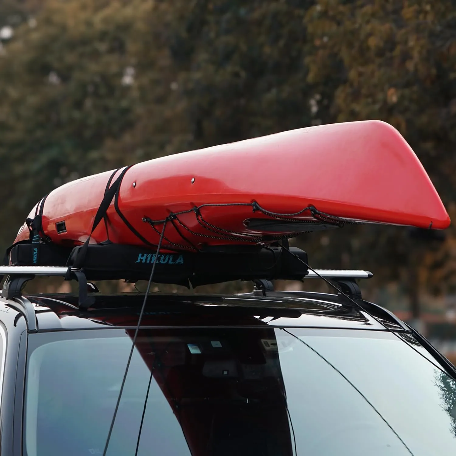 31''Soft Roof Rack Pads for Various Crossbars with Two 15' Premium Scratch Resistant Silicone Buckle, PP Rope,Quick Loop and Storage Bag, for SUPs, Surfboards, Kayaks, Canoes Includes Storage Bag