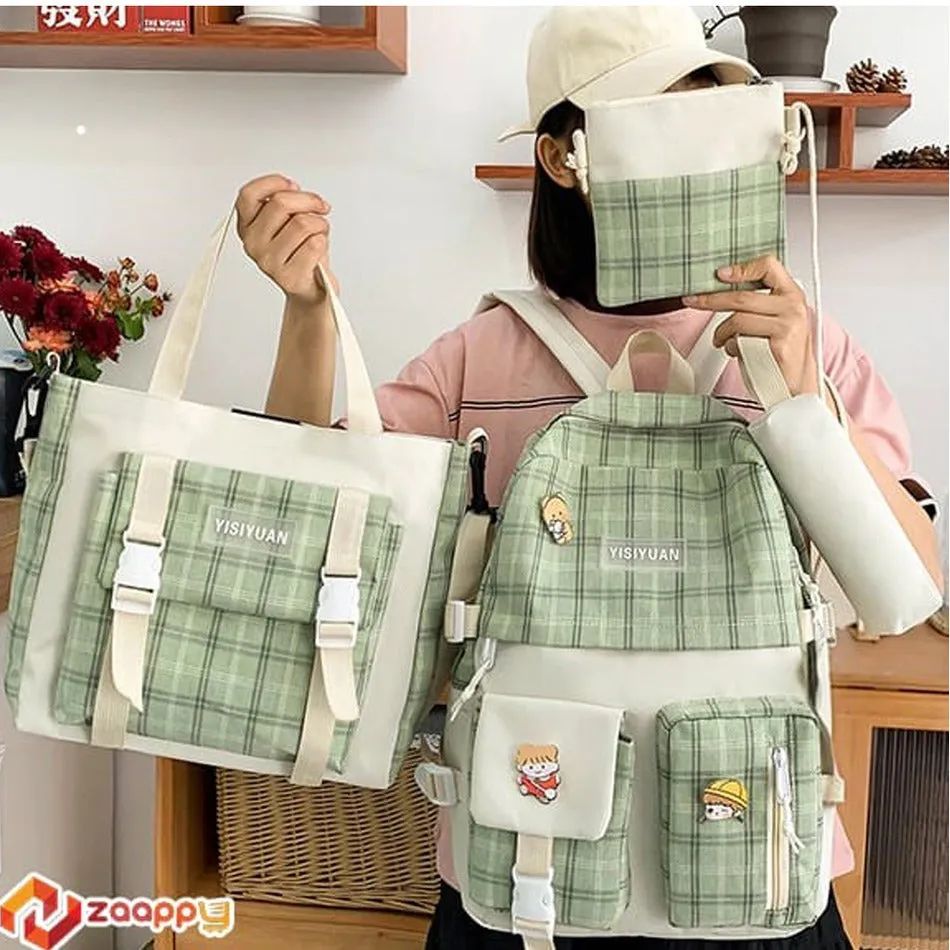4 Piece Backpack Combo Set | Check Type Fashion Kids Bags