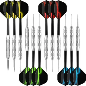 Accmor Steel Tip Darts,12 Pcs Metal Darts Set, 24G Professional Metal Tip Darts, Darts for Dartboard, Dart Flights for Adults