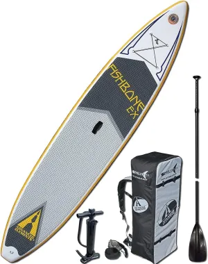 ADVANCED ELEMENTS Fishbone EX Inflatable Stand Up Paddle Board & Pump, White, 12'5"