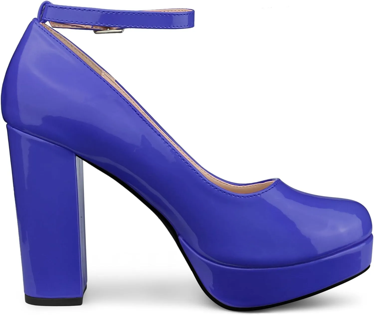 Allegra K Women's Platform Ankle Strap Chunky Heel Mary Janes Pumps