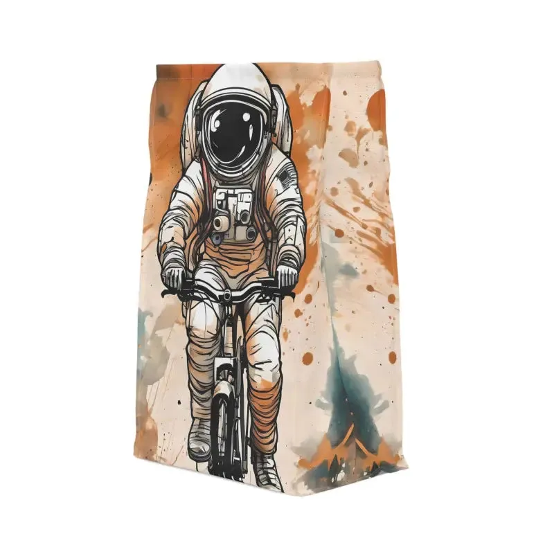 Astronaut on Bicycle Polyester Lunch Bag for Trendsetters