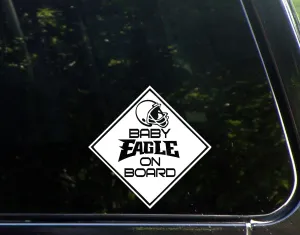 Baby Eagle On Board - 5 3/4"x 5 3/4" - Vinyl Die Cut Decal / Bumper Sticker For Windows, Trucks, Cars, Laptops, Macbooks, Etc.