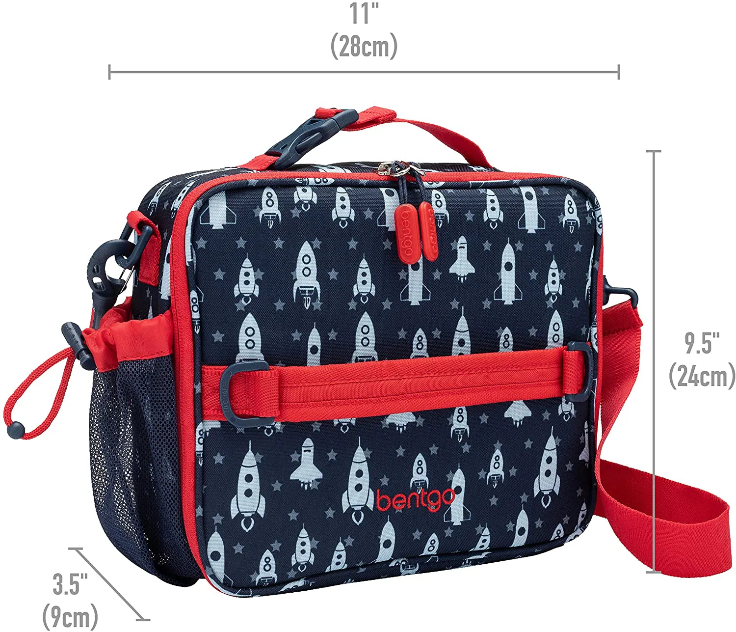 Bentgo Kids Prints Lunch Bag - Double Insulated, Durable, Water-Resistant Fabric with Interior and Exterior Zippered Pockets and External Bottle Holder- Ideal for Children of All Ages (Mermaid)
