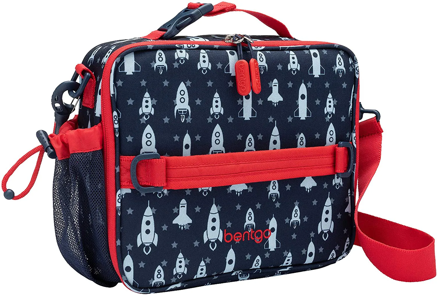 Bentgo Kids Prints Lunch Bag - Double Insulated, Durable, Water-Resistant Fabric with Interior and Exterior Zippered Pockets and External Bottle Holder- Ideal for Children of All Ages (Mermaid)