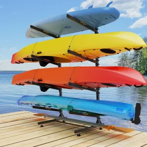 Bonnlo Kayak Storage Rack, Adjustable Heavy Duty Kayak Rack for Kayaks Paddle Boards, Kayak Paddle Holder for Garage, Spacesaver, Gentle on Padding, Boat Organizer