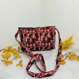 Bristlefront Everyday sling  Red with White Tribal Prints