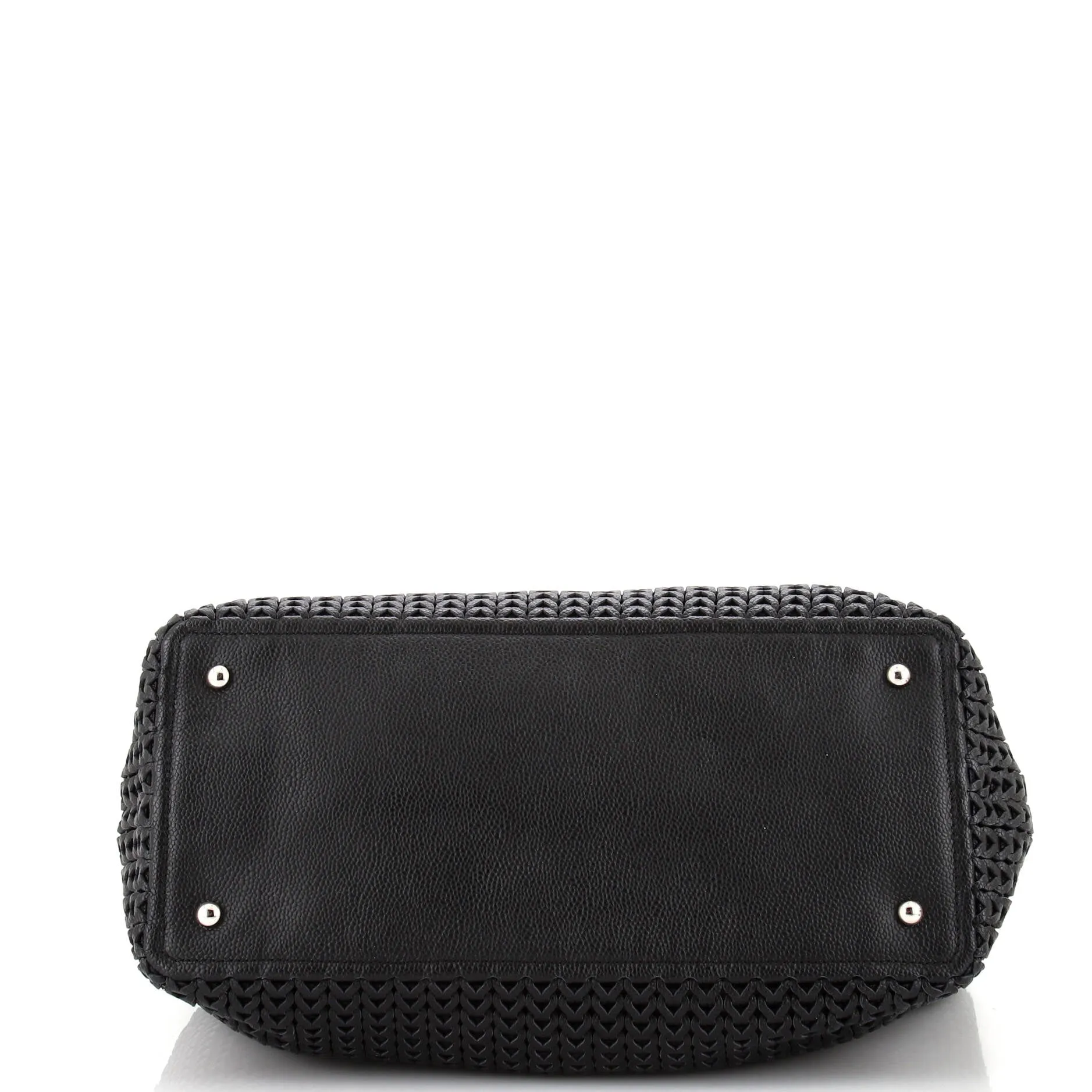 Chanel Cc Charm Tote Woven Caviar Large