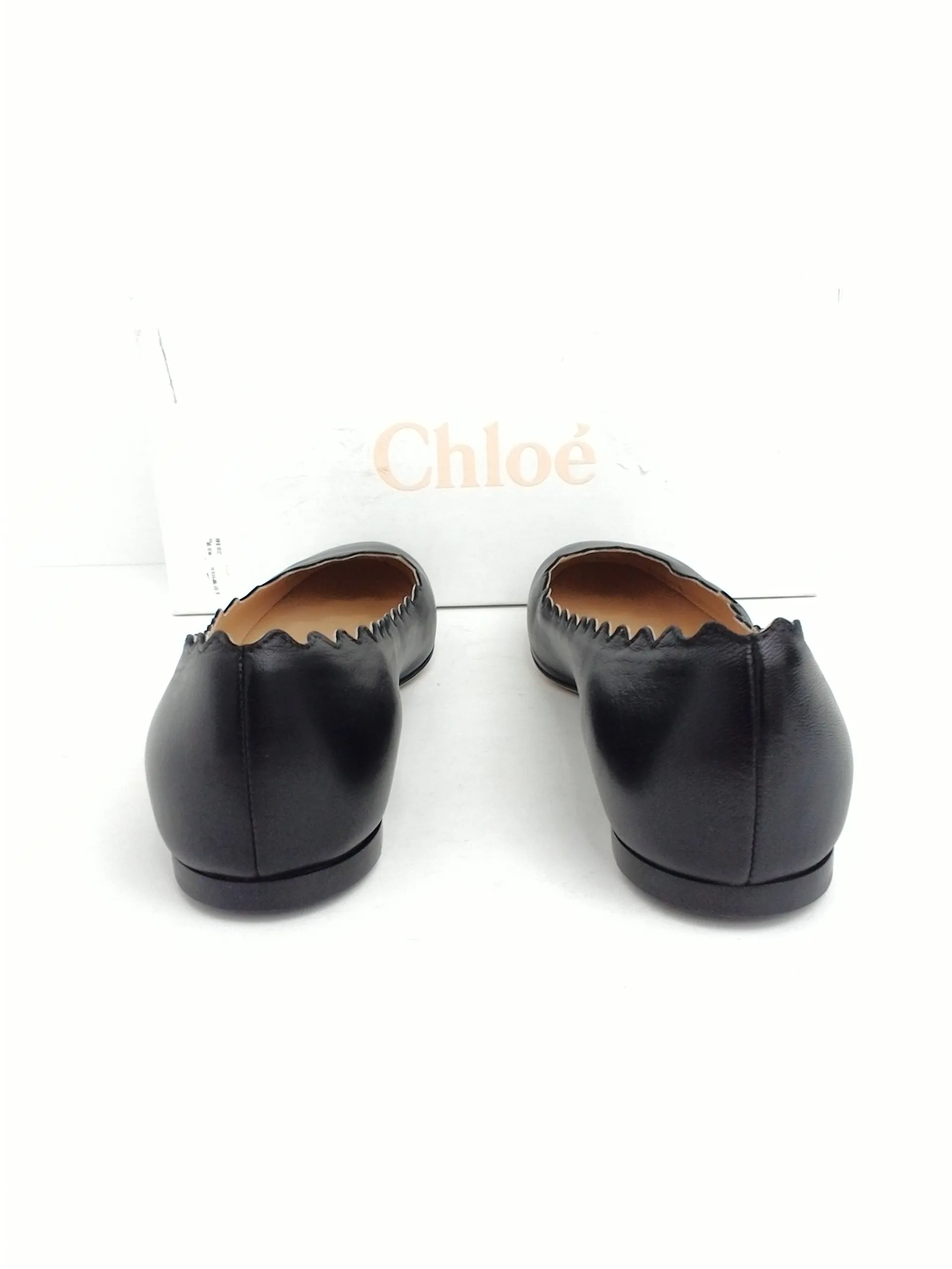 Chloé Women's Nappa Kano Black Leather Flat Size 38.5