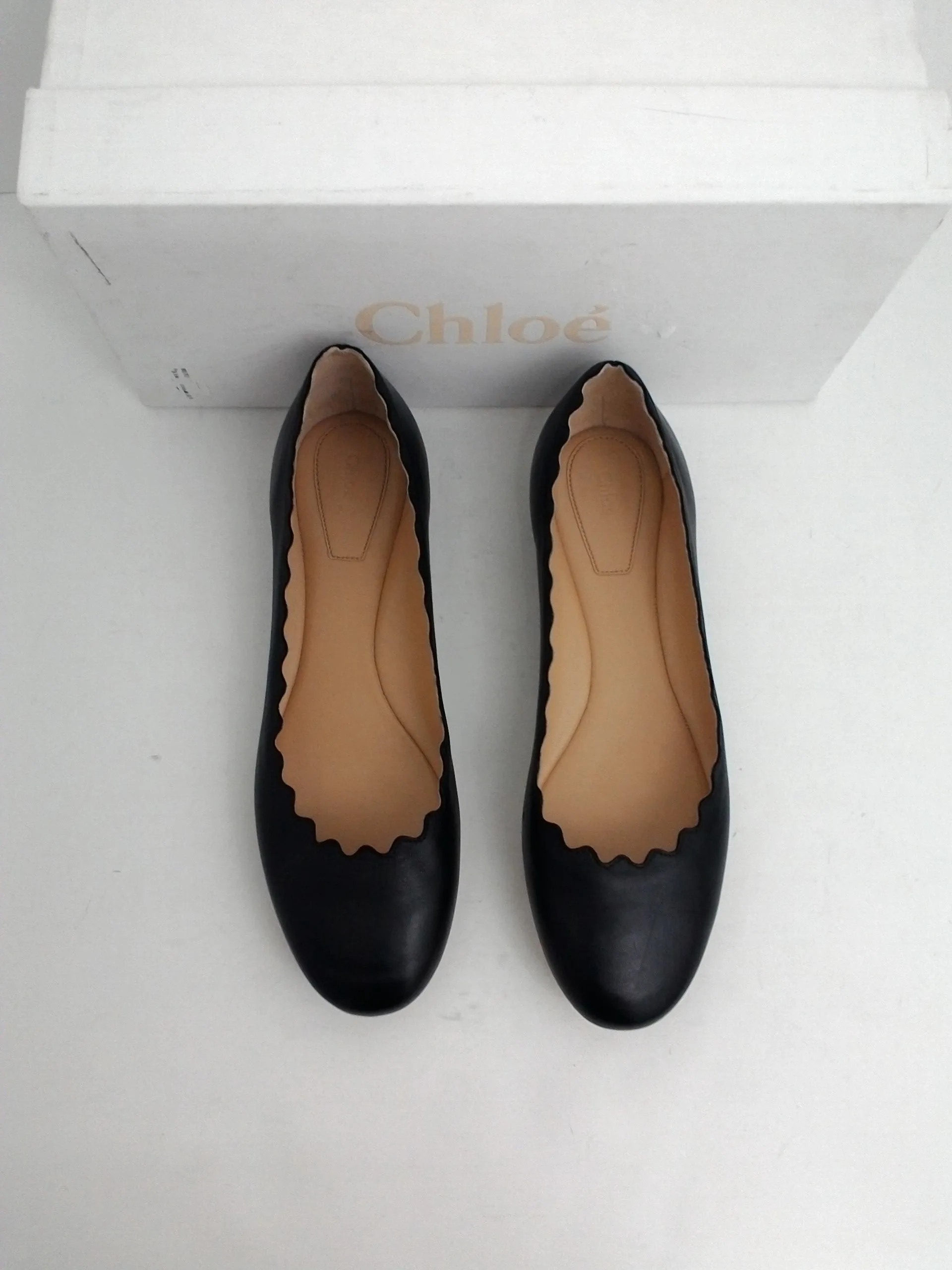 Chloé Women's Nappa Kano Black Leather Flat Size 38.5