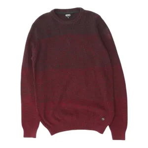 Diesel Mens Red Knit Jumper | Casual High End Designer Sweater Knitwear VTG