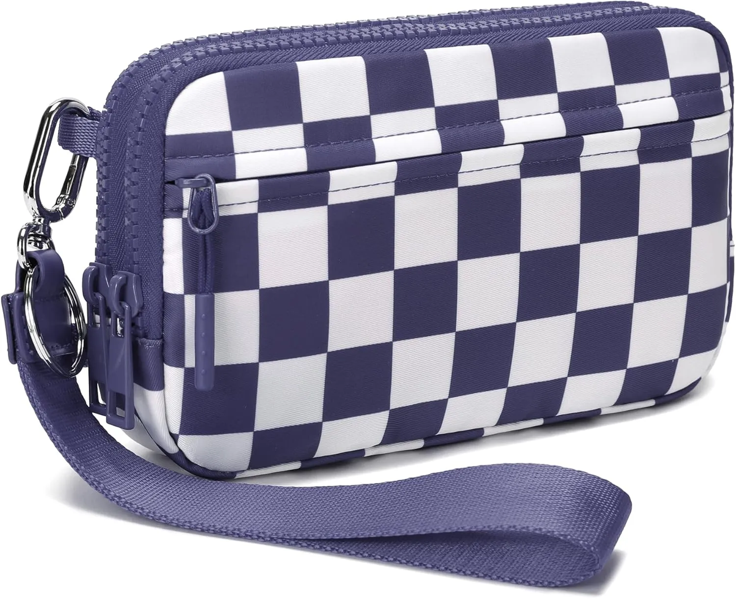 FODOKO Wristlet wallets for women Nylon Quilted Wallet with 4 Zippers,Travel Credit Card,Holder Cell Phone Organizer,coin purse