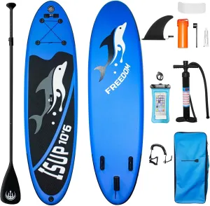 GAOMON Inflatable Paddle Boards Stand Up Paddleboards with Paddle Board Accessories & Carry Bag & Pump, Wide Stable Design, Non-Slip Comfort Deck for Adults &Youth of All Skill Levels