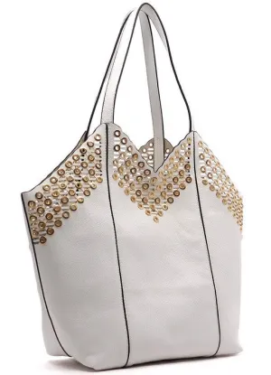 Grommet Tote Bag in White