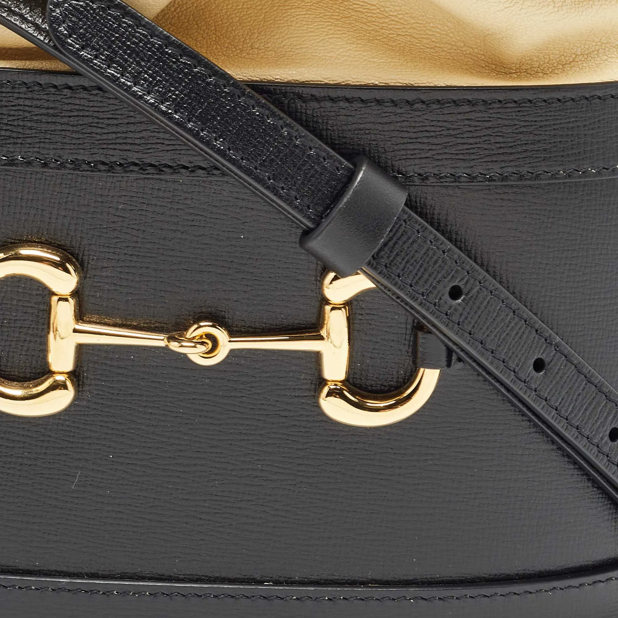 Gucci /cream Leather Horsebit 1955 Bucket Bag