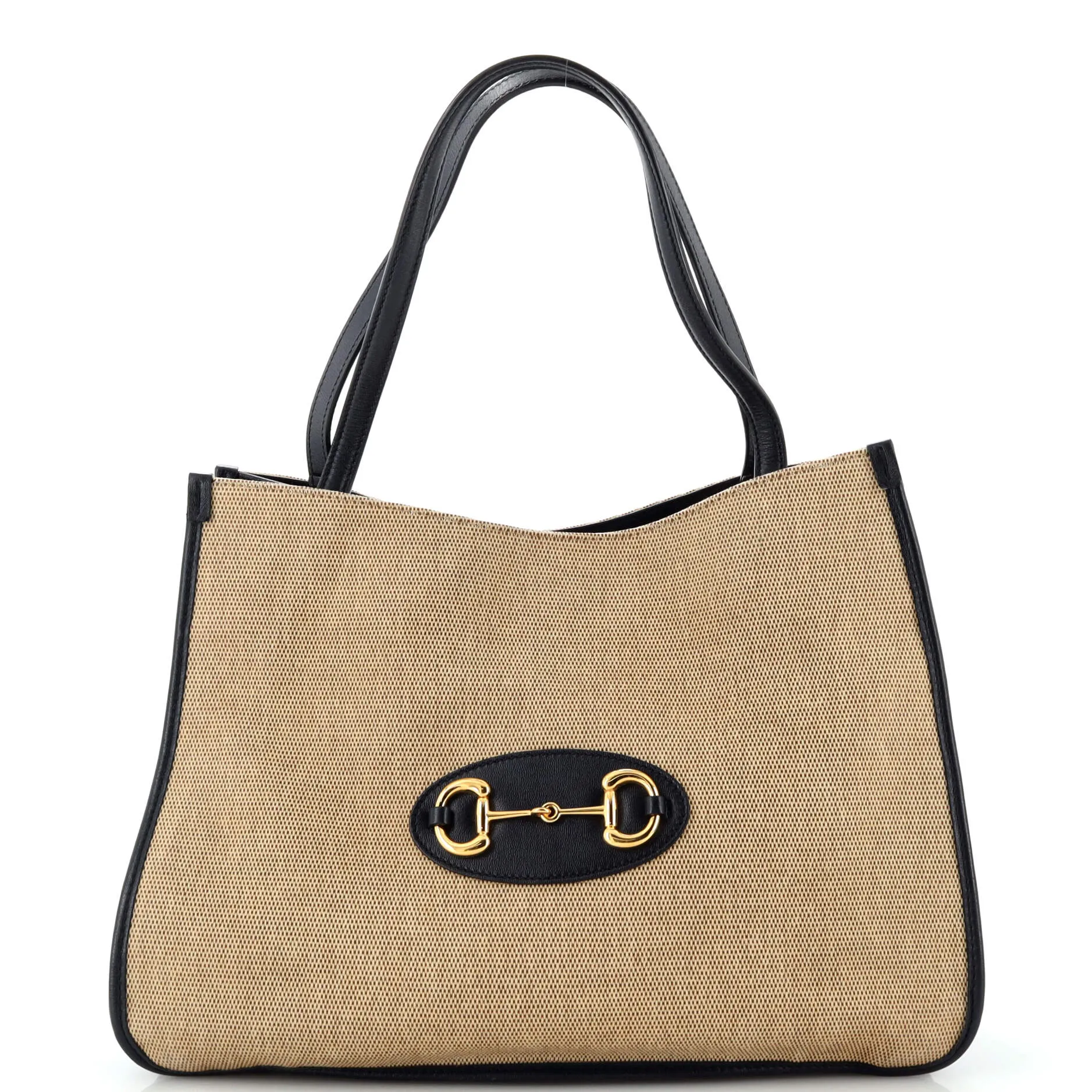 GUCCI Horsebit 1955 Tote Canvas and Leather Medium
