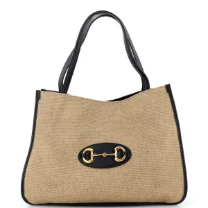 GUCCI Horsebit 1955 Tote Canvas and Leather Medium