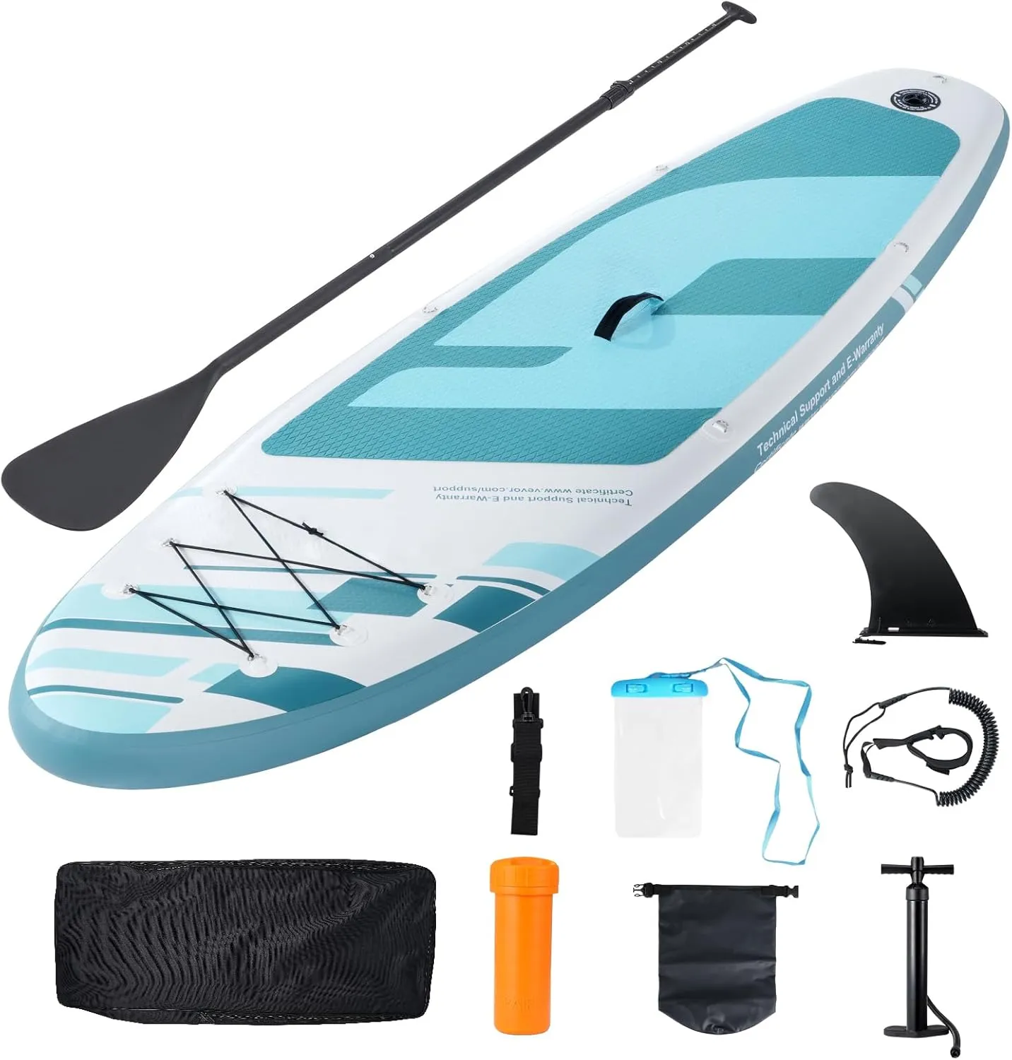 Happybuy Inflatable Stand Up Paddle Board, 10' x 33" x 6" SUP with Accessories, Pump, Paddle, Backpack & Leash