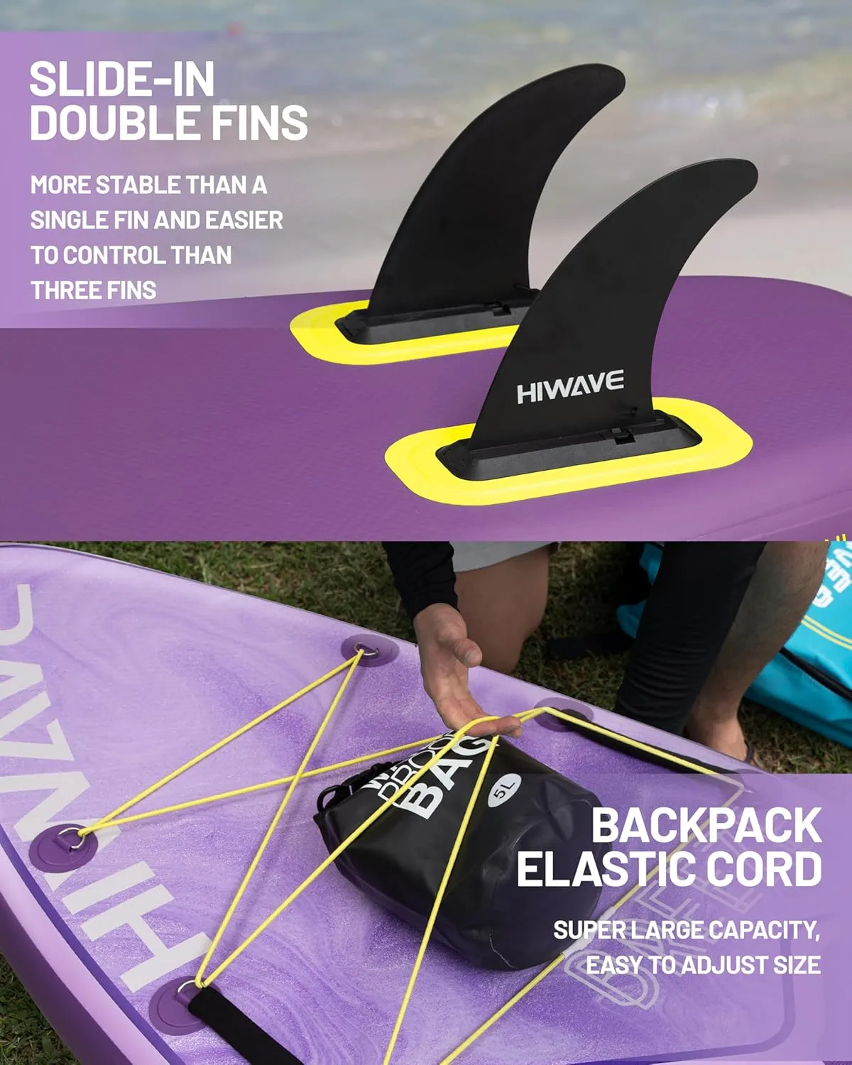 Inflatable Stand Up Paddle Board 11*34*6 Sup Board, 450lbs Capicity Adult&Youth Paddle Board, Pet Friendly for Ocean&Lake, w/Double Action Hand Pump