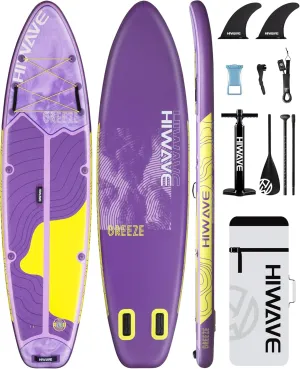 Inflatable Stand Up Paddle Board 11*34*6 Sup Board, 450lbs Capicity Adult&Youth Paddle Board, Pet Friendly for Ocean&Lake, w/Double Action Hand Pump