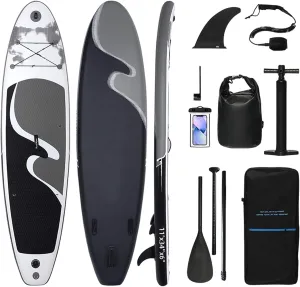 Inflatable Stand Up Paddle Board Aqua 11x34x6 Stable & Durable for All Riders Inclusive Accessories Lightweight Easy to Carry