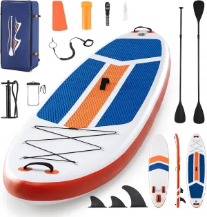 Inflatable Stand Up Paddle Board with Premium SUP Paddleboard Accessories,400lb Capacity,2-in-1 Paddle for Adults and Beginners