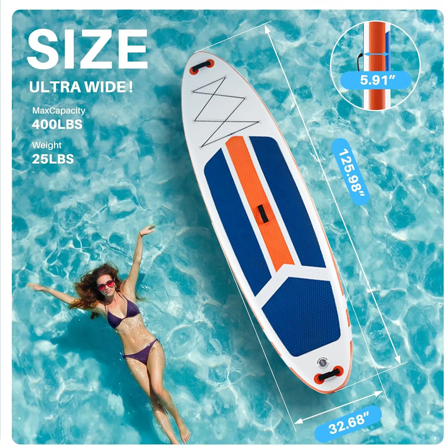 Inflatable Stand Up Paddle Board with Premium SUP Paddleboard Accessories,400lb Capacity,2-in-1 Paddle for Adults and Beginners