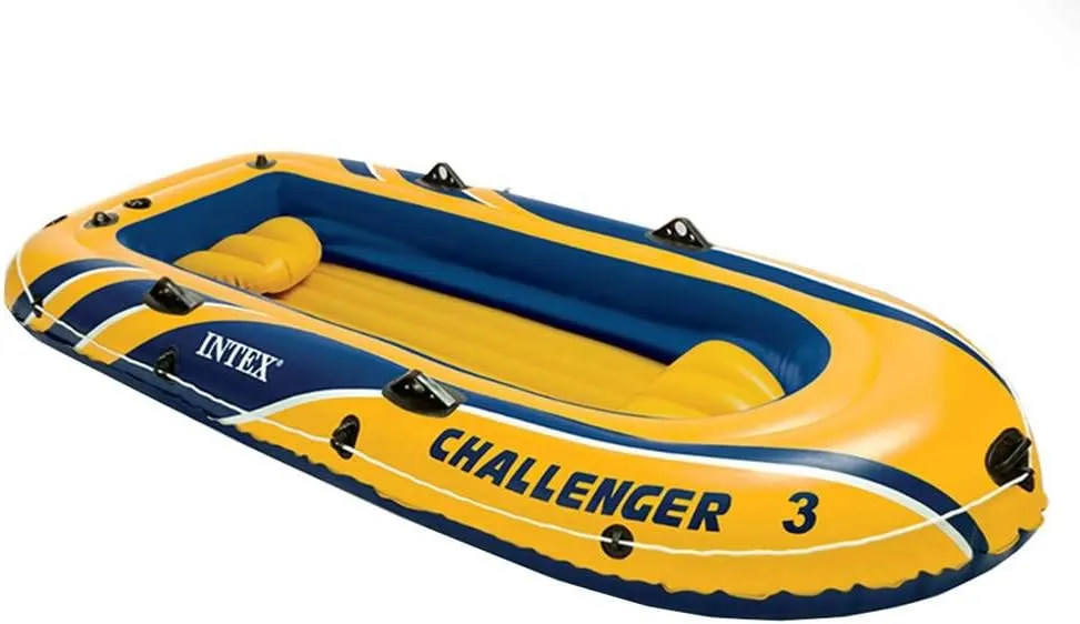 Intex Challenger 3 Inflatable Raft Boat Set with Pump and Oars 68370EP