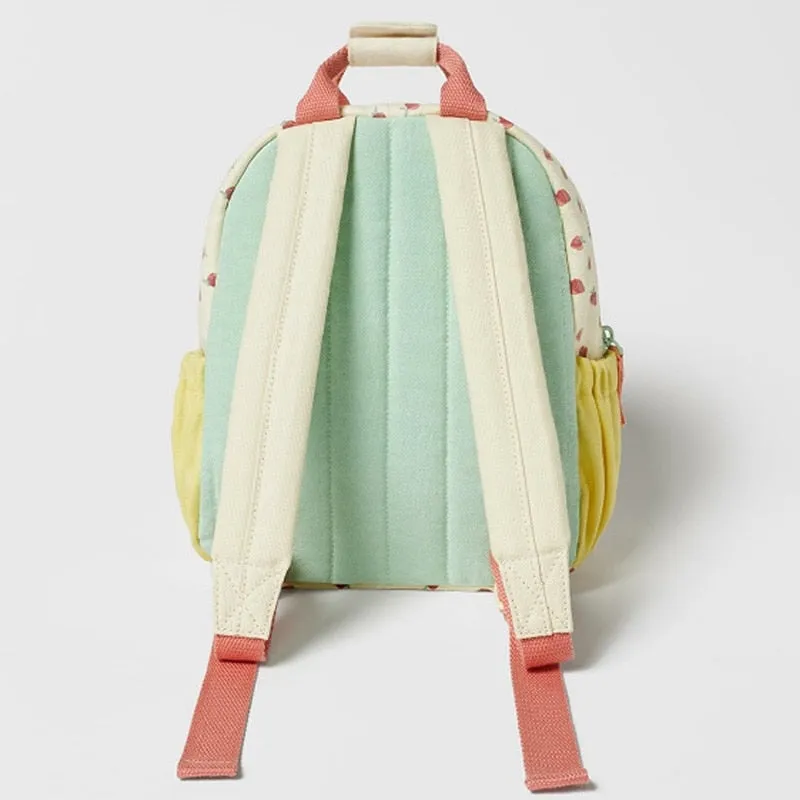 Kid Customized Name Strawberry Print Schoolbag Gift