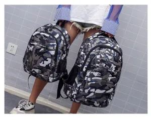 Kids Blue Camo Backpack