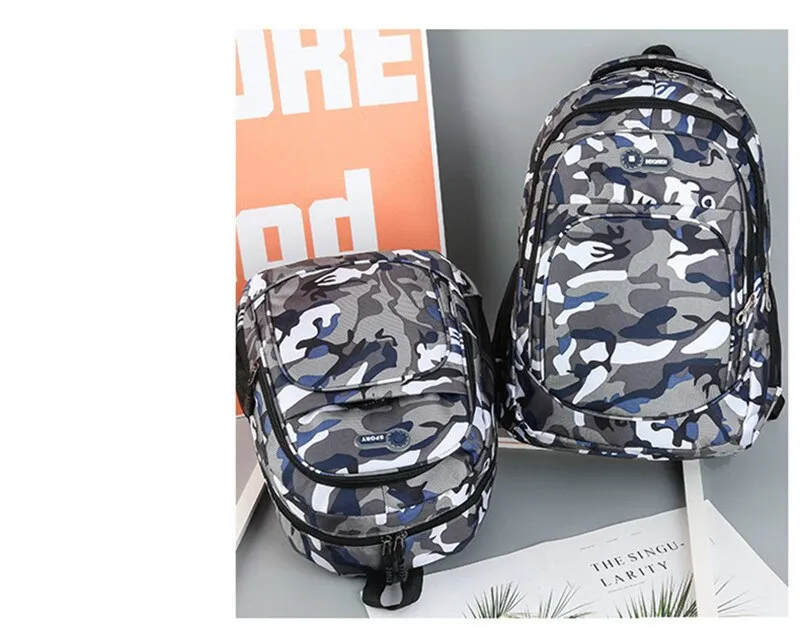 Kids Blue Camo Backpack