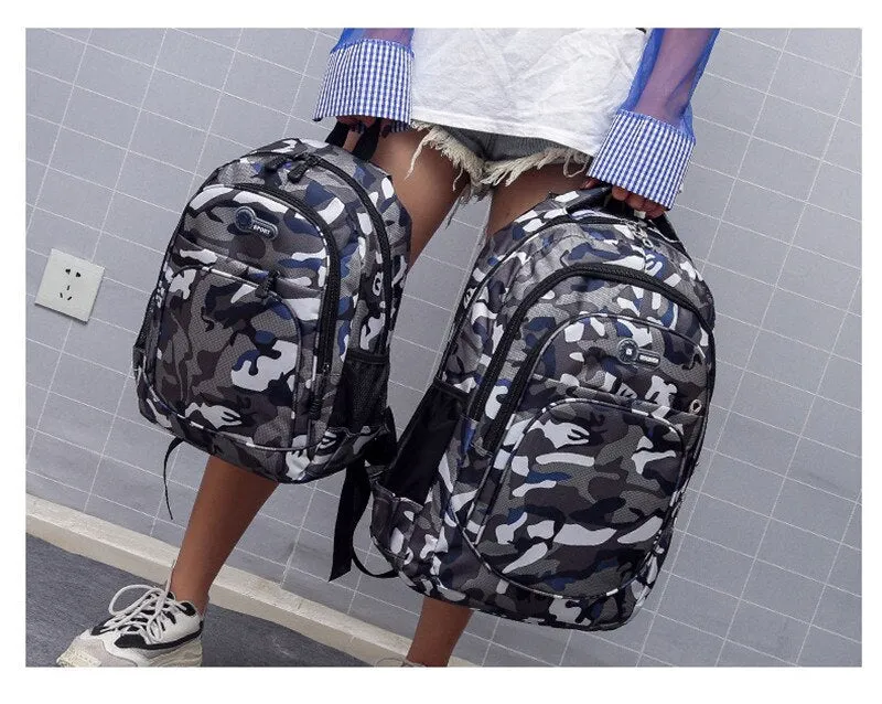 Kids Blue Camo Backpack