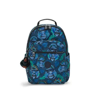 Kipling Seoul College Blue Monkey Fun Large Backpack C2I7973-8HJ