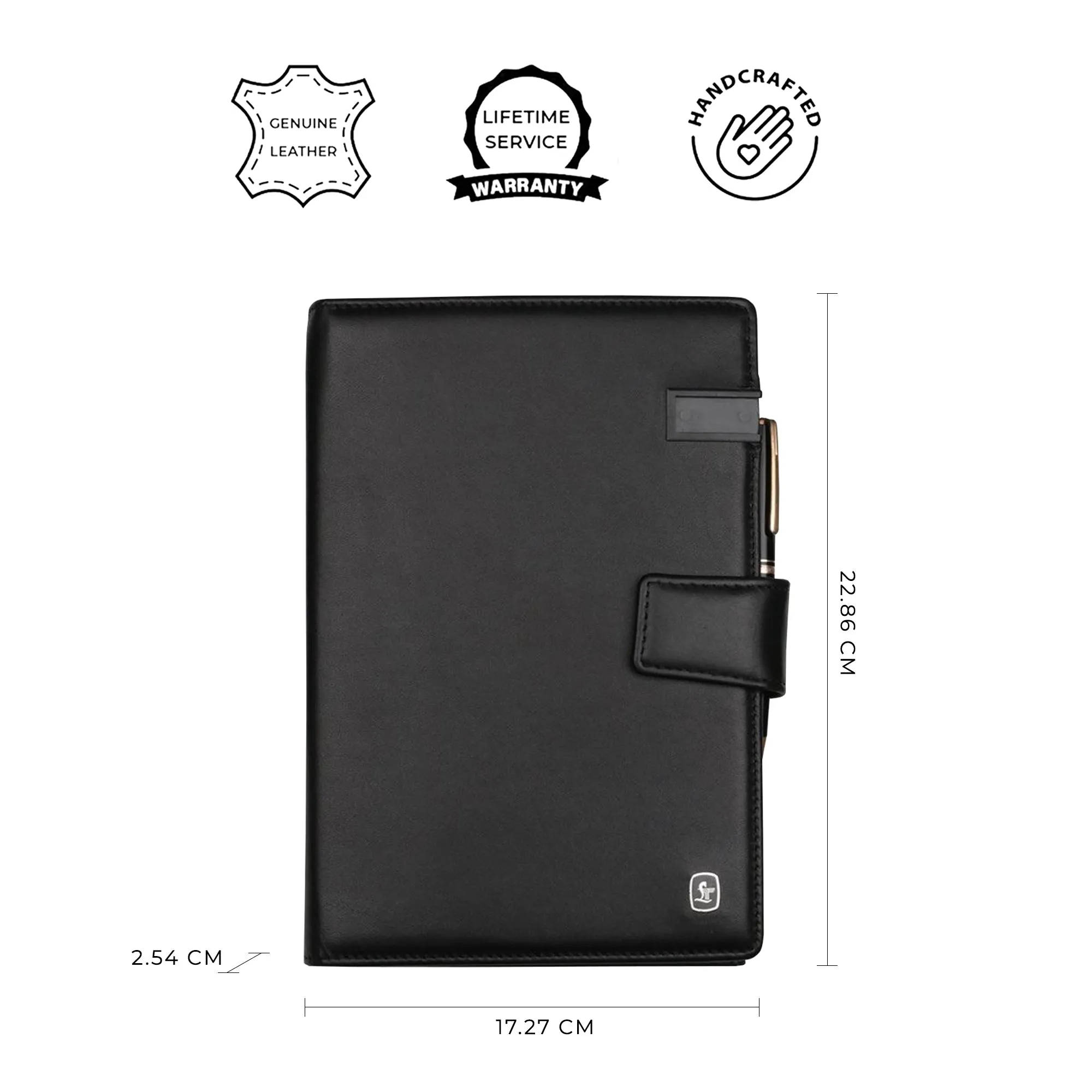 LT Smart Notebook 2.0 Wireless Charging & 16 Gb Pen Drive With Power Bank (5000 mAh) | I phone Wireless Charger | Smart Notebook with Power Bank | Color: Blue, Brown, Black, Red