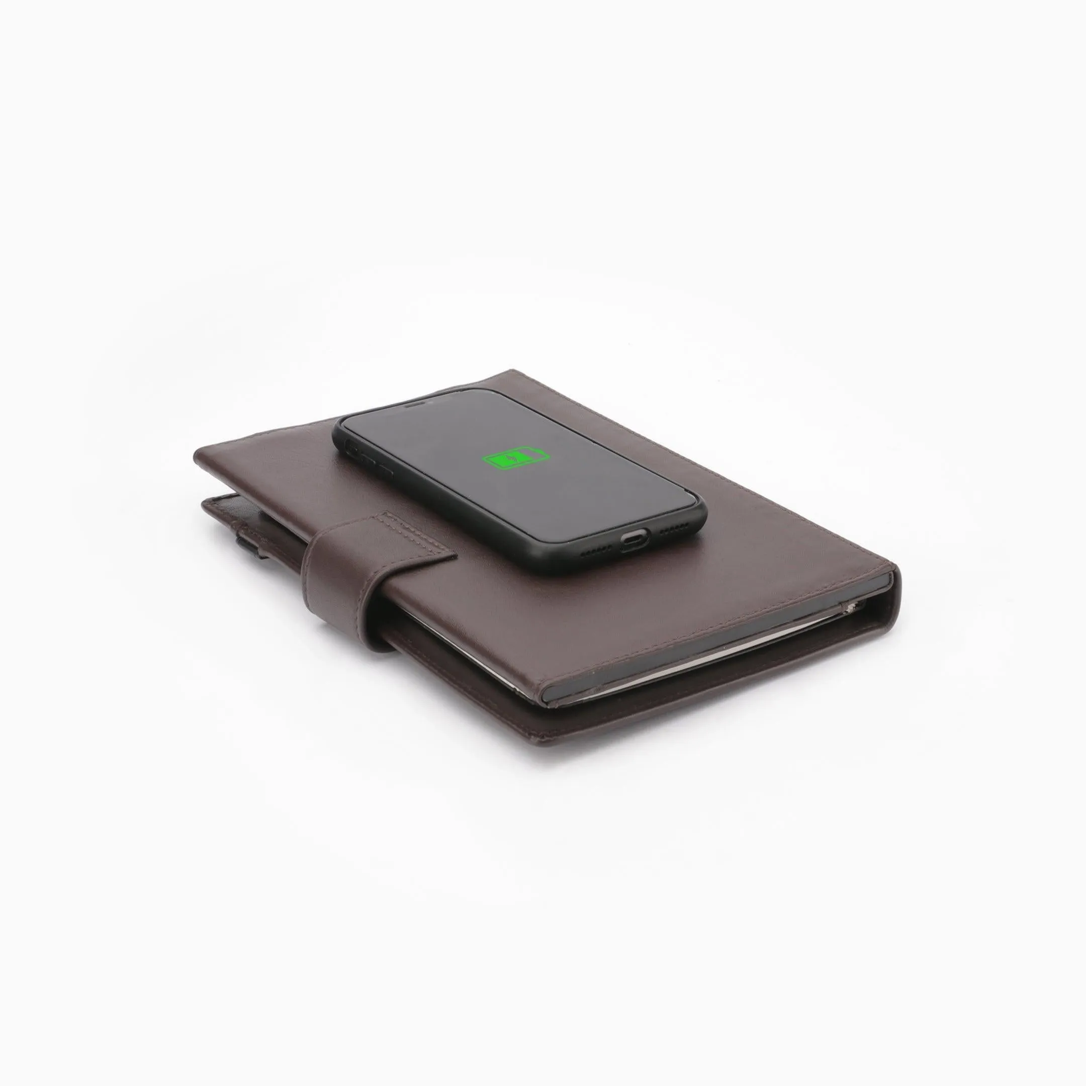 LT Smart Notebook 2.0 Wireless Charging & 16 Gb Pen Drive With Power Bank (5000 mAh) | I phone Wireless Charger | Smart Notebook with Power Bank | Color: Blue, Brown, Black, Red