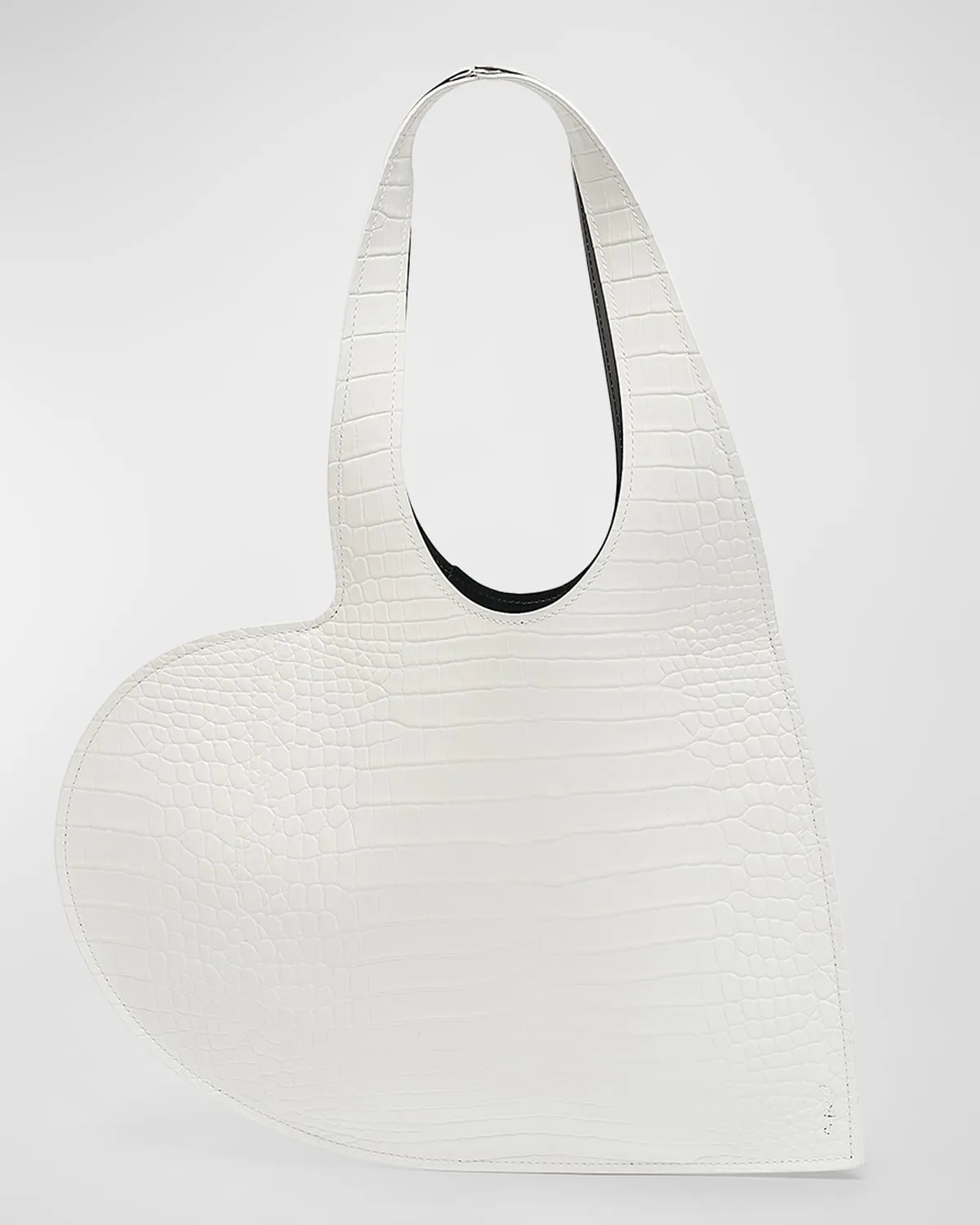 Mini Heart Croc-Embossed Tote Bag
