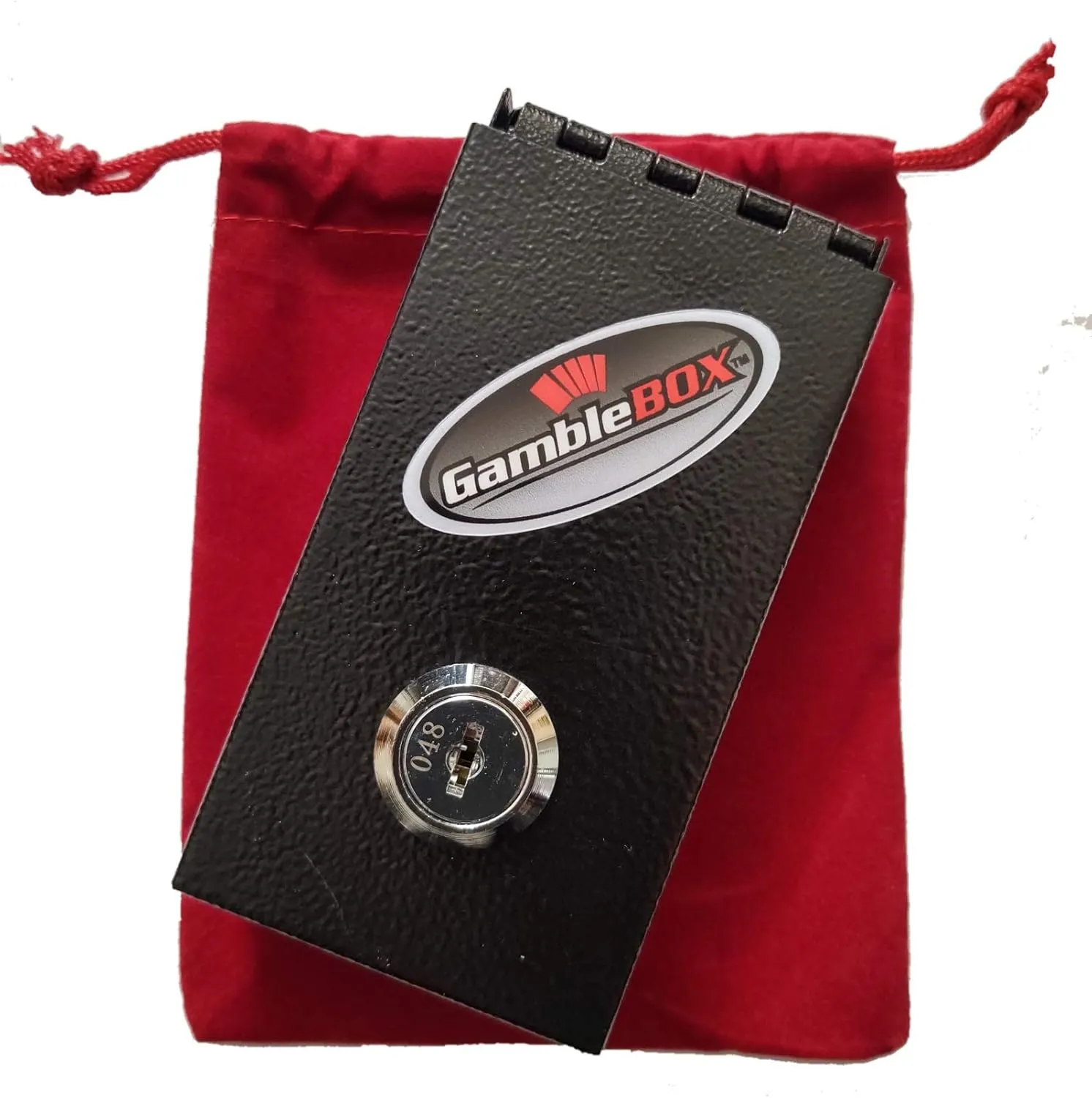 Original USA Gamblebox Gambling Personal Pocket Cash Drop Lock Box Safe Wallet With Red Velvet Carrying Bag
