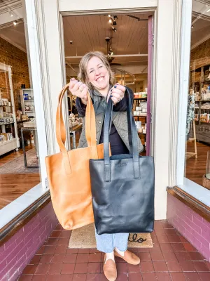 Outside Pockets Handbag in Caramel (Ethiopia Collection)