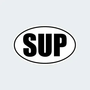 Oval SUP Sticker Decal Self Adhesive Stand up Paddleboarding Paddle Boarding 1.25" Wide