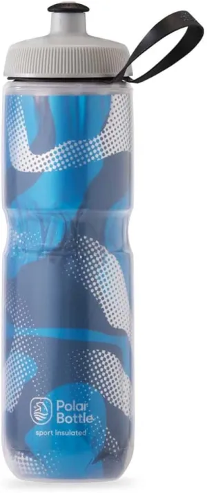 Polar Bottle Sport Insulated Water Bottle for Gym- BPA-Free, Sport & Bike Squeeze Bottle with Handle (Contender - Blue & Silver, 24 oz),LDPE, TPU
