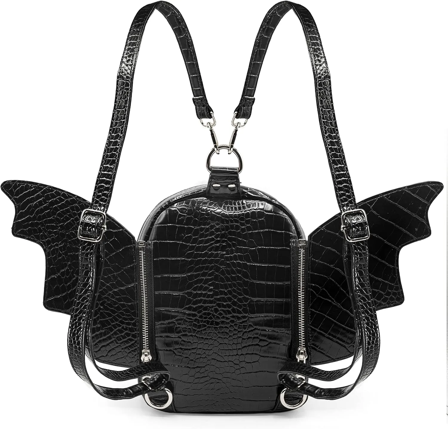 Prime Original Women Fashion Mini Backpack Purse | Detachable Bat Angel Wing Shoulder Bag