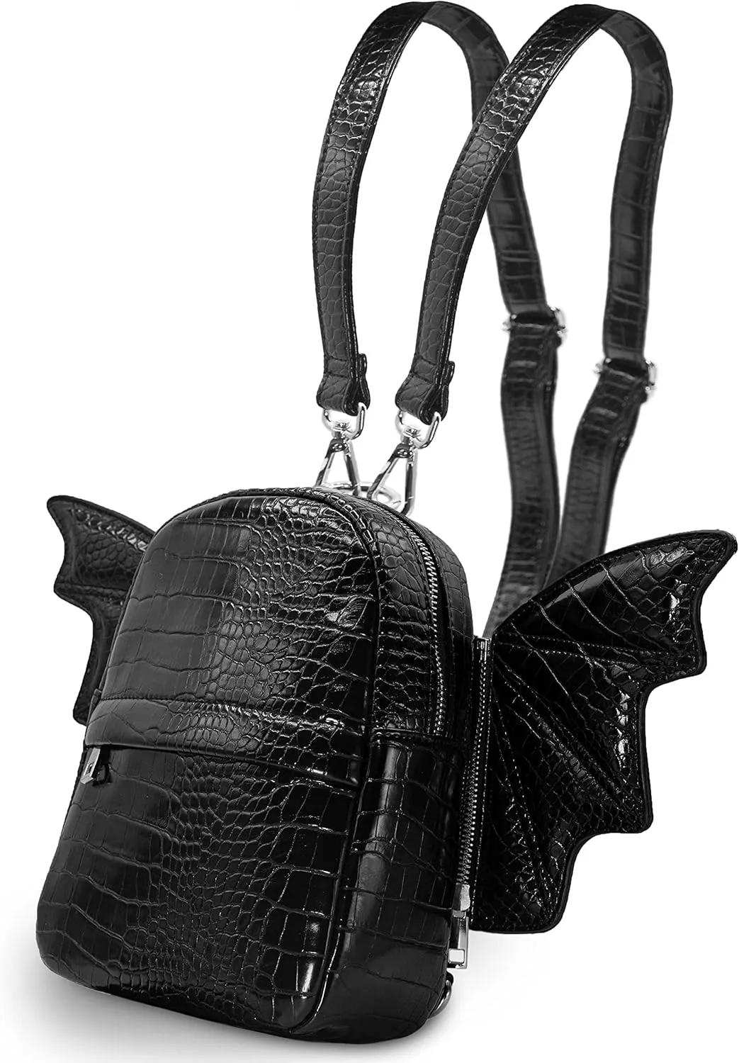 Prime Original Women Fashion Mini Backpack Purse | Detachable Bat Angel Wing Shoulder Bag