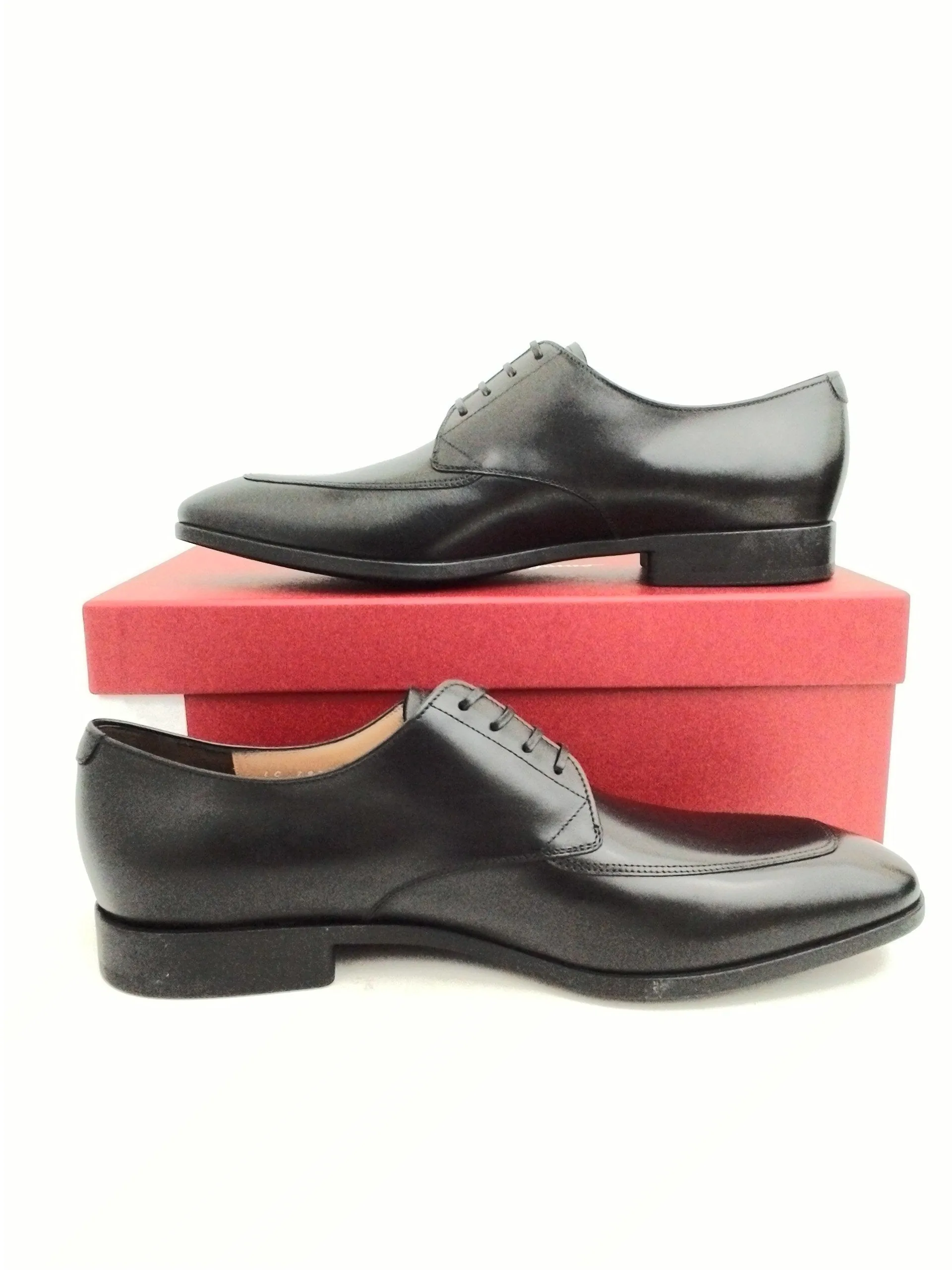 Salvatore Ferragamo Men's Tristano Nero Calf Leather Dress Shoes Size 10 E