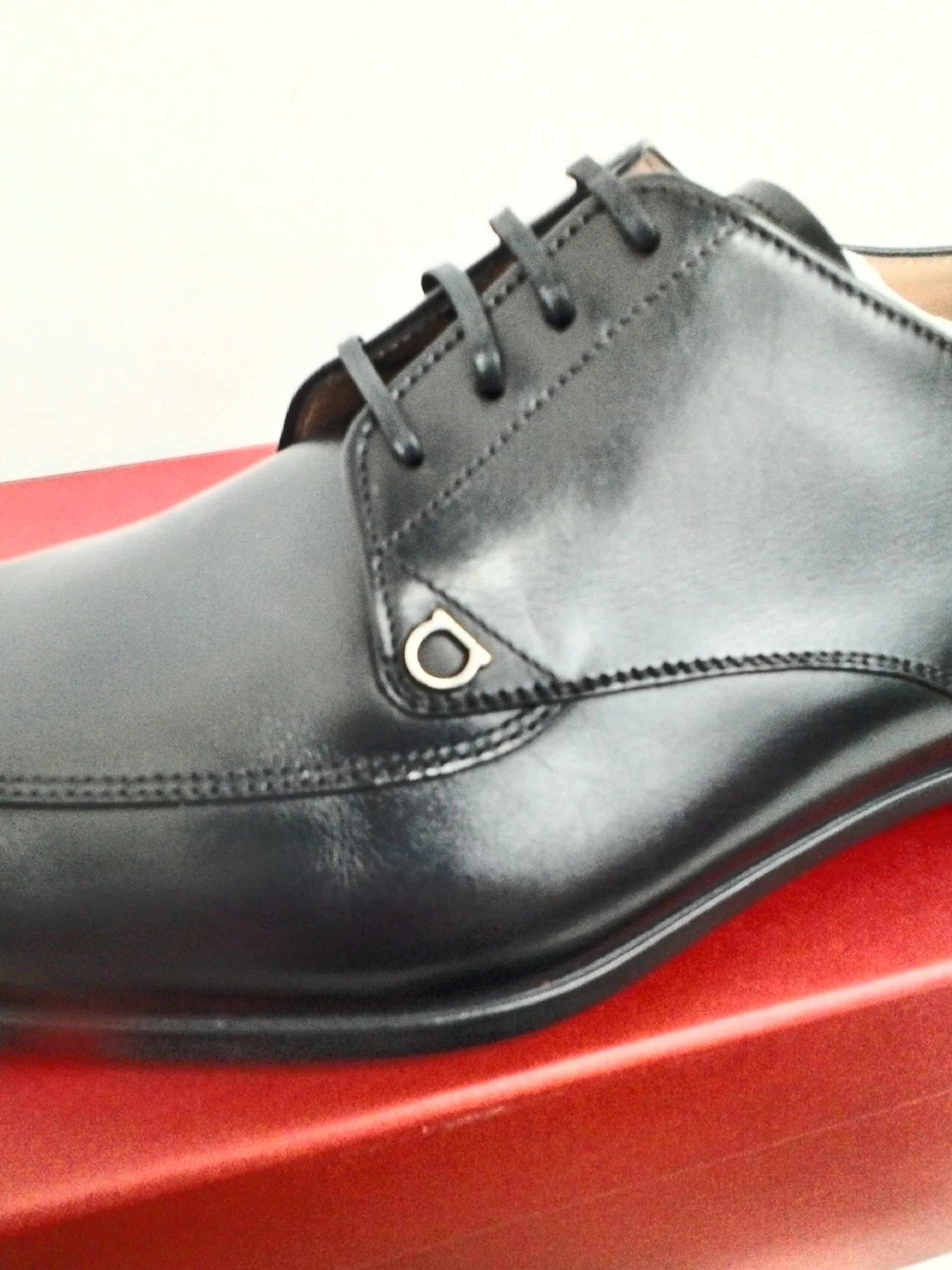 Salvatore Ferragamo Men's Tristano Nero Calf Leather Dress Shoes Size 10 E