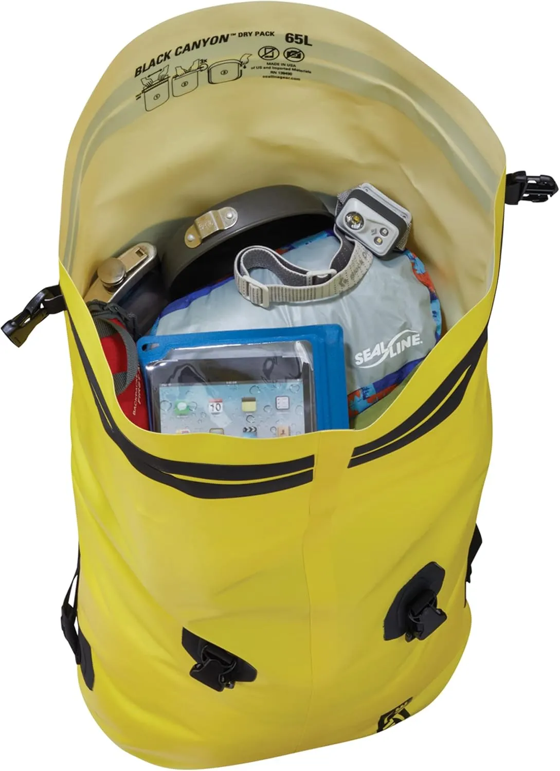 SealLine Black Canyon Waterproof Backpack with Waist Belt Support